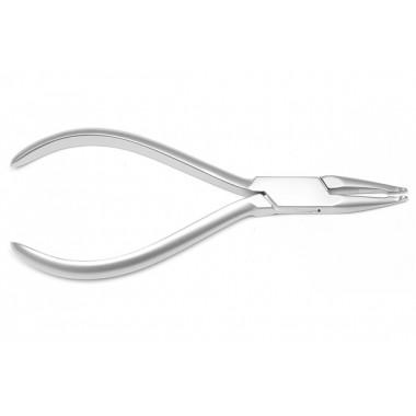 Pliers, economy curved chain-nose, stainless steel and rubber