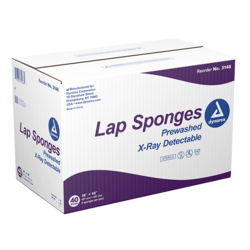 Lap Sponges X-Ray Detectable Pre-washed - Sterile 5/Pkg (Dynarex)