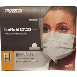 Isofluid FogFree w/Secure Fit & Shield ASTM Level 1, Blue, 25/Box