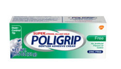 Super Poligrip Free Denture Adhesive Cream Travel Size, 0.75 oz, 12/Pkg
