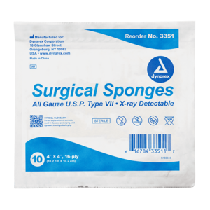  X-Ray Detectable Gauze Sponge, Sterile, 4