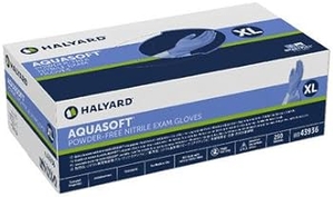 AquaSoft Blue Nitrile Gloves 300/pk (Halyard)