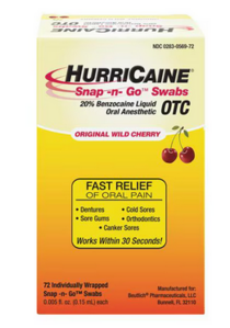 Hurricaine Topical Anesthetic Snap-N-Go Swabs, 72/Pkg (Beutlich)
