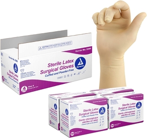 Gloves Latex Sterile Surgical 50 Pair/Box (Dynarex)