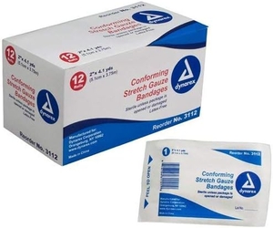 Stretch Gauze Bandage Roll Sterile 12/Pkg (Dynarex)