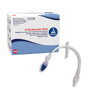 IV Extension Set Needle Free LL Connector, 100/bx (Dynarex)