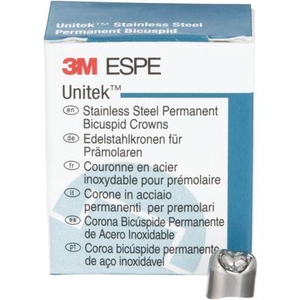 Unitek 2nd Permanent Stainless Steel Crowns Refill Bicuspid Lower Right 5/Pkg (3M)