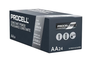 Battery, Procell Size AA Alkaline Battery, 1.5V DC, 24/Pkg