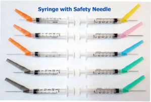 Syringe Luer Lock (LL) W/ Safety Needle 50/pk (Exel)