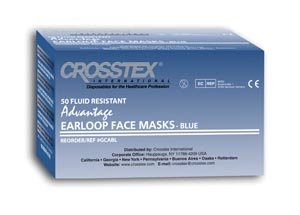 Crosstex Earloop Mask Advantage ASTM L2, Blue 50/Box 