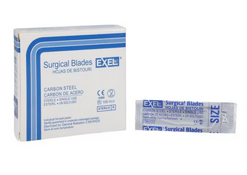 Blade Carbon Steel Sterile Disposable 100/Bx (Exel)