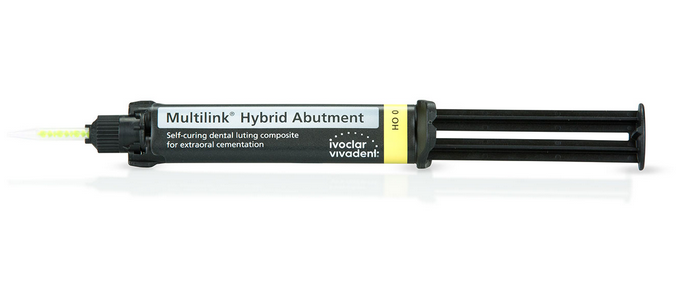 Multilink Hybrid Abutment Cement Refills, 9 g Automix Syringe with Mixing Tips, Shade HO 0 (Ivoclar)