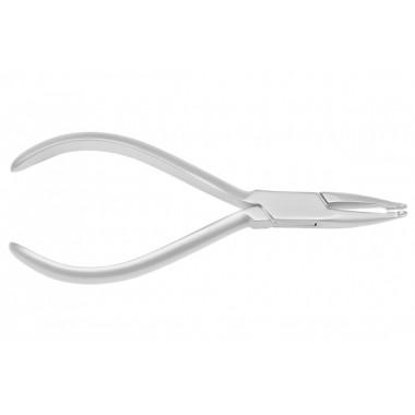 Pliers, economy curved chain-nose, stainless steel and rubber